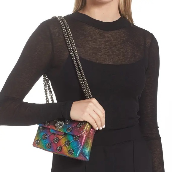 NWT KURT GEIGER LONDON Mini Rainbow Kensington Quilted Shoulder Bag - Picture 6 of 6